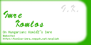 imre komlos business card